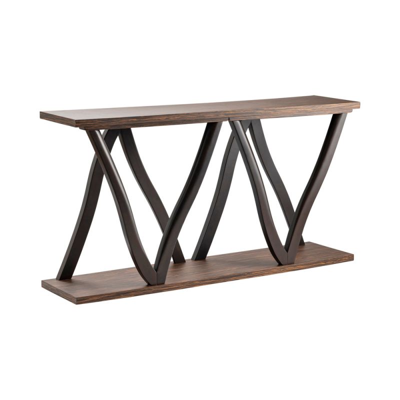 Crestview Collection - Hawthorne Estate Shaped Leg Zebrawood Console - CVFVR8155 - CLOSEOUT
