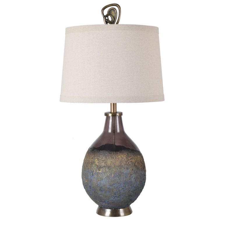 Crestview Collection - Kai Molten Earth Texture Table Lamp with Special Finial - CVIDZA035