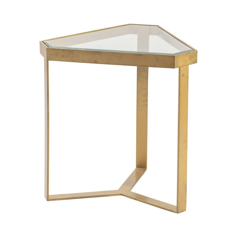 Crestview Collection - Melrose Gold Triangle Accent Table - CVFZR4002
