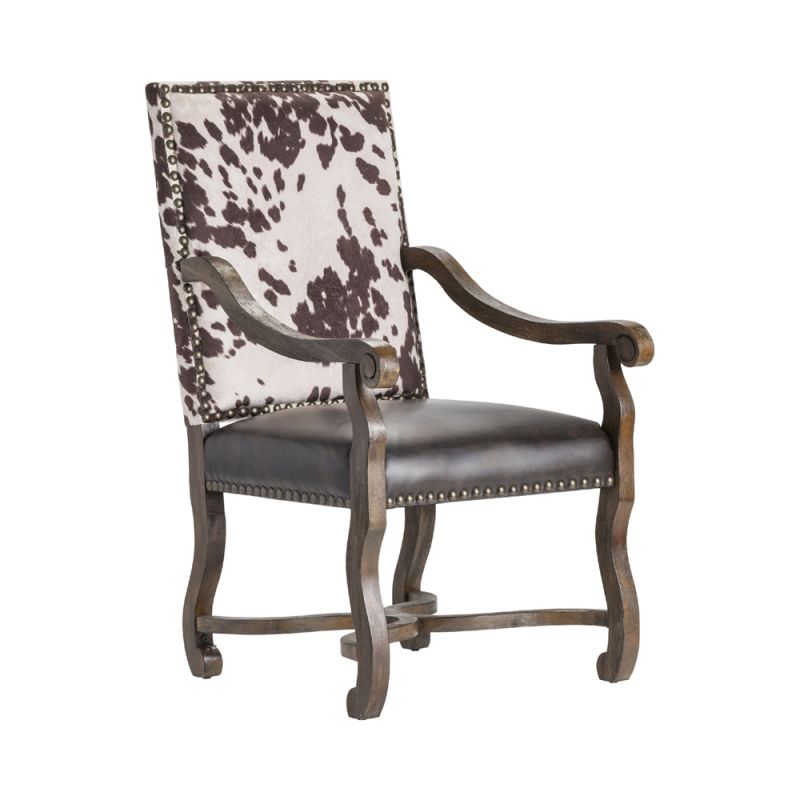 Crestview Collection - Mesquite Ranch Leather and Faux Cowhide Armchair - CVFZR1791