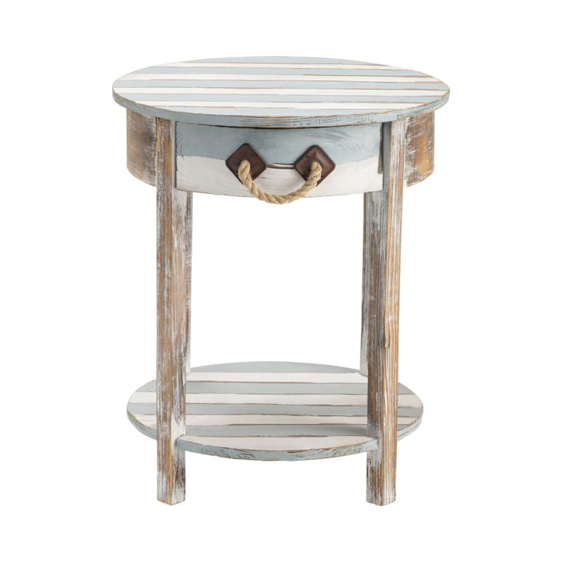 Crestview Collection - Nantucket 1 Drawer Weathered Wood Accent Table - CVFZR691