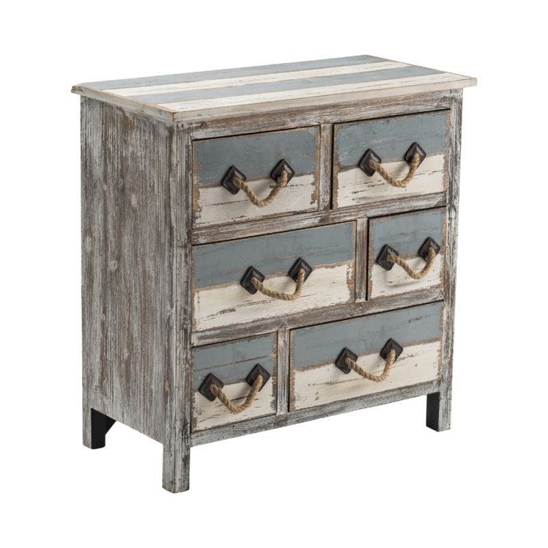Crestview Collection - Nantucket 6 Drawer Weathered Wood Chest - CVFZR1244 - CLOSEOUT