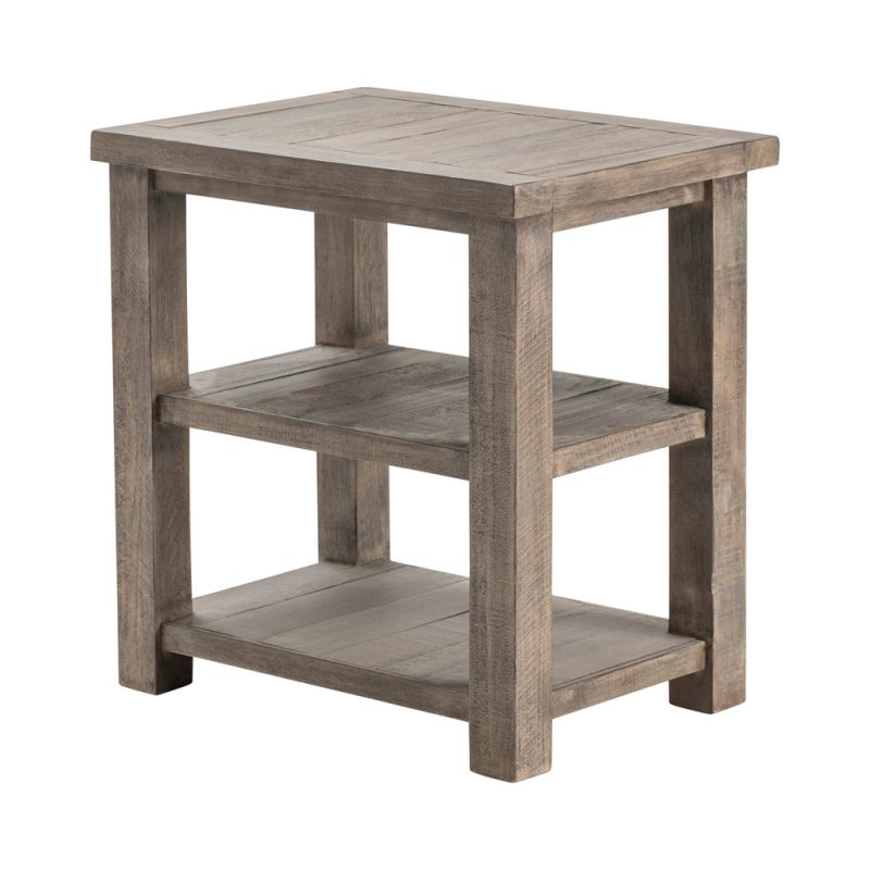 Crestview Collection - Pembroke Plantation Recycled Pine Distressed Grey Rectangle Chairside Table - CVFVR8027