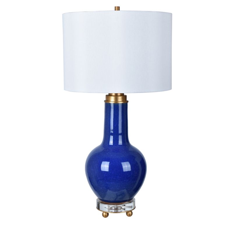 Crestview Collection - Penta Table Lamp in Royal Blue Ceramic & Gold Finish - CVAP2026
