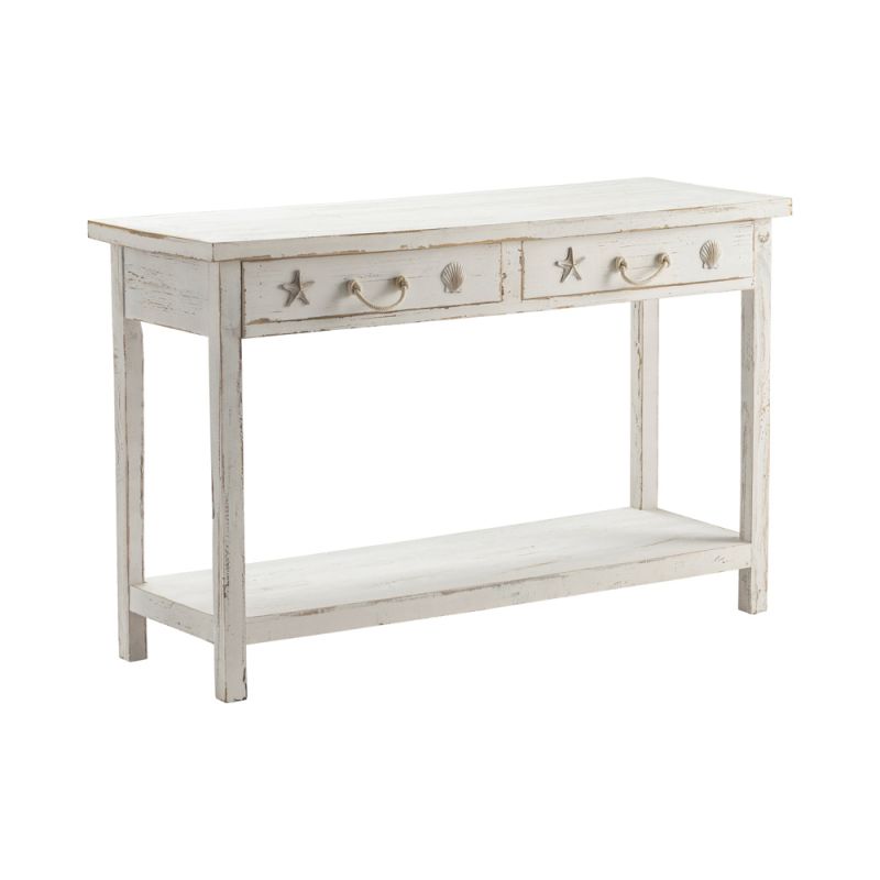 Crestview Collection - Seaside White Coastal Console Table - CVFZR1520