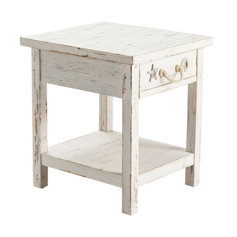 Crestview Collection - Seaside White Coastal End Table - CVFZR1521