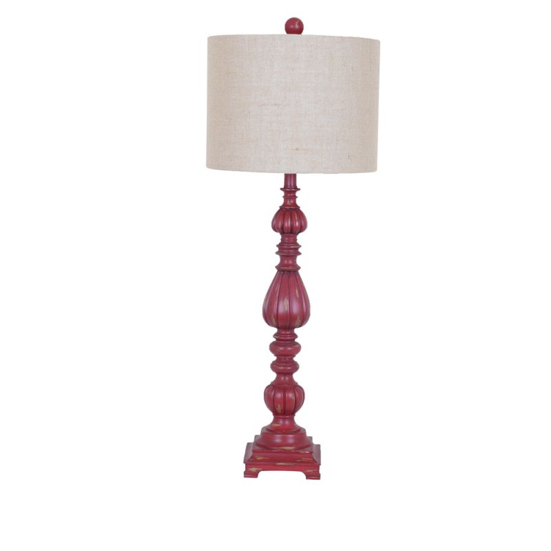 Crestview Collection - Slender Avian Lamp in Antique Red Finish - (Set of 2) - CVAUP699C