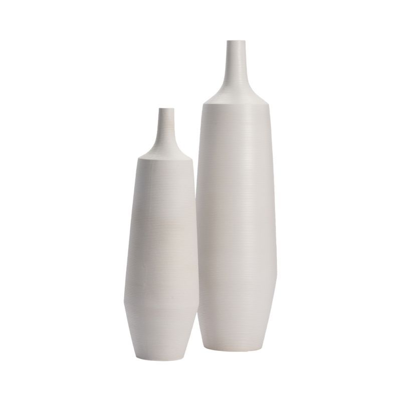 Crestview Collection - Tegan Vase in White Mat Glaze Ceramic Finish - CVVZSA004B