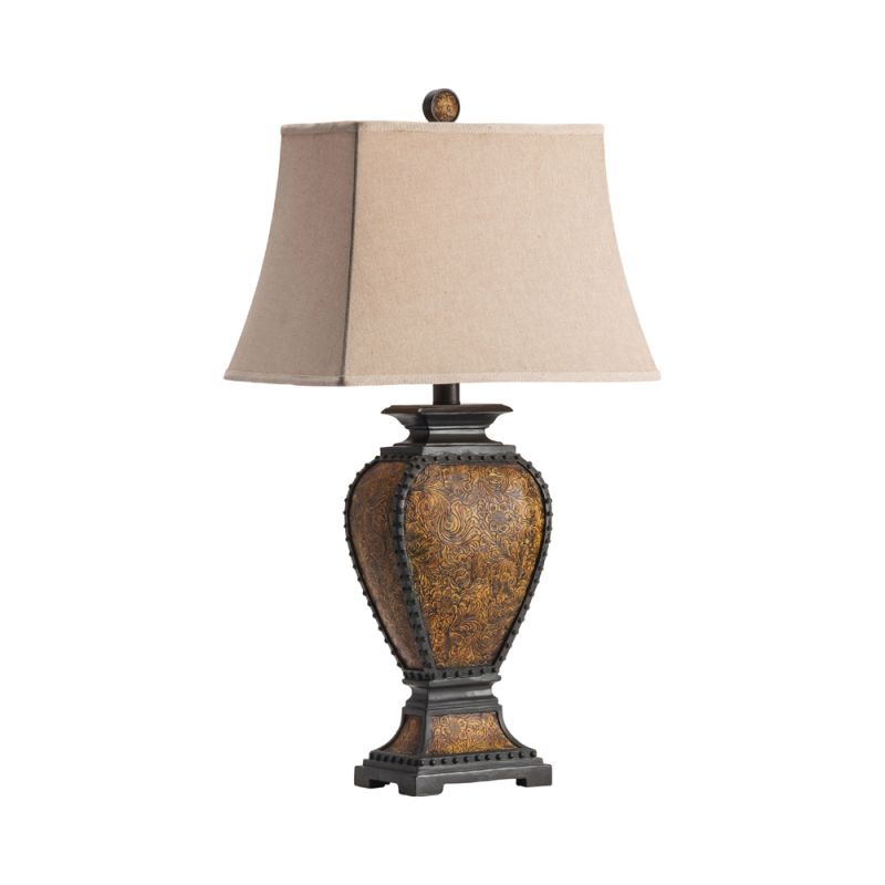 Crestview Collection - Tooled Leather Table Lamp (Set of 2) - CVAUP522