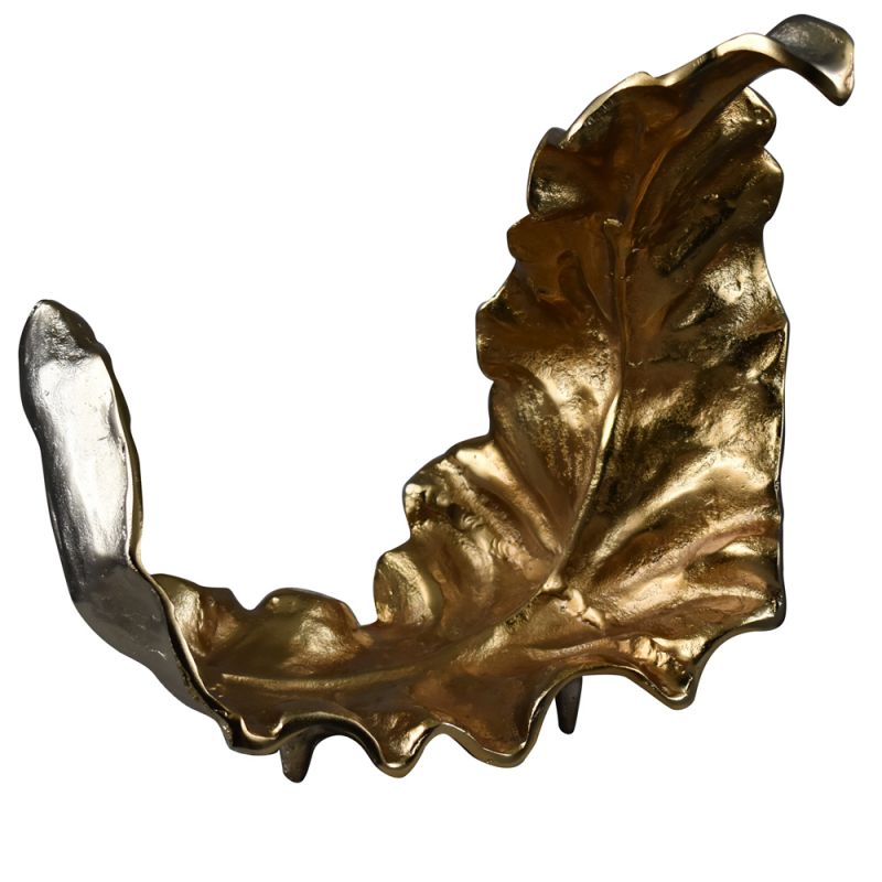 Crestview Collection - Willow Med. Two Toned Sculptural Leaf in Gold Finish - CVDZEN003