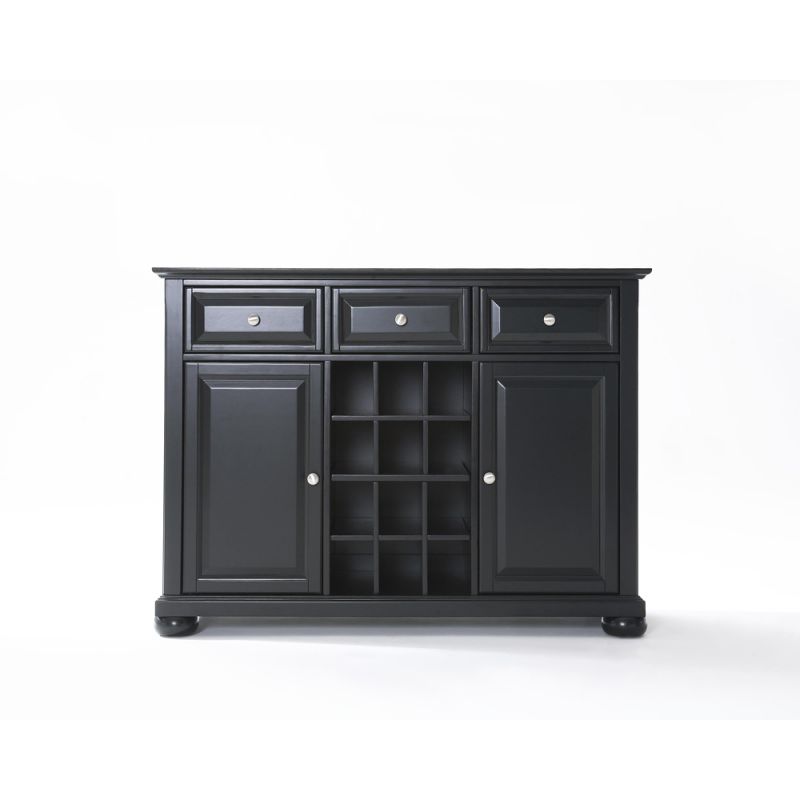 Crosley Furniture - Alexandria Buffet Server / Sideboard Cabinet with Wine Storage in Black Finish - KF42001ABK