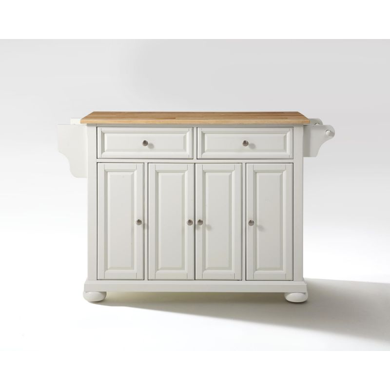 Crosley Furniture - Alexandria Natural Wood Top Kitchen Island in White Finish - KF30001AWH