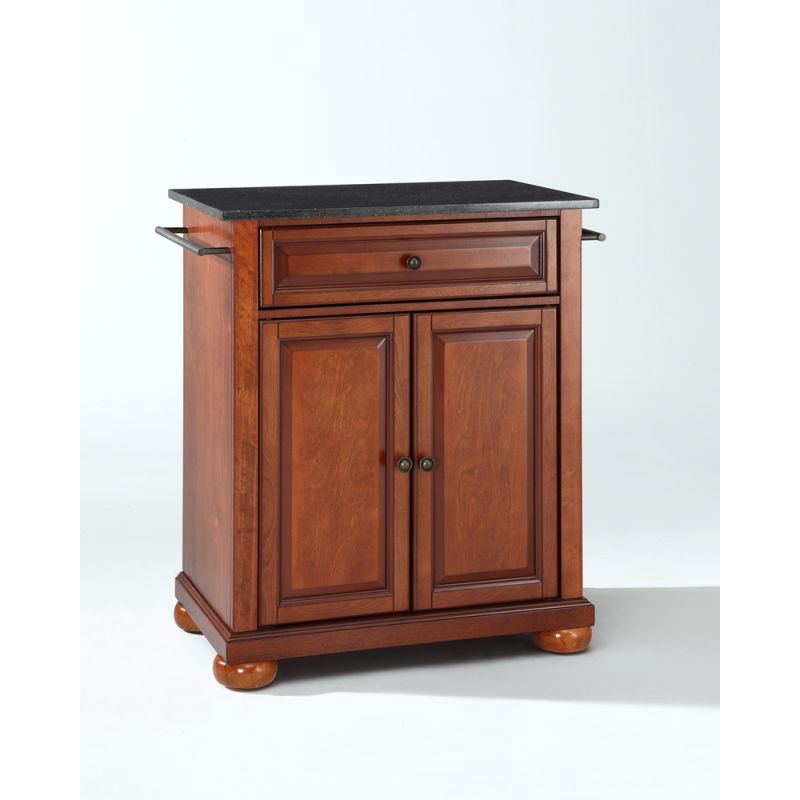 Crosley Furniture - Alexandria Solid Black Granite Top Portable Kitchen Island in Classic Cherry Finish - KF30024ACH