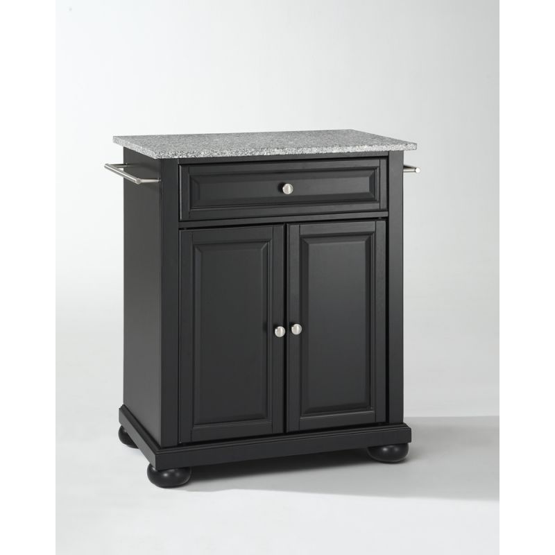 Crosley Furniture - Alexandria Solid Granite Top Portable Kitchen Island in Black Finish - KF30023ABK