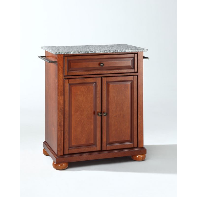 Crosley Furniture - Alexandria Solid Granite Top Portable Kitchen Island in Classic Cherry Finish - KF30023ACH