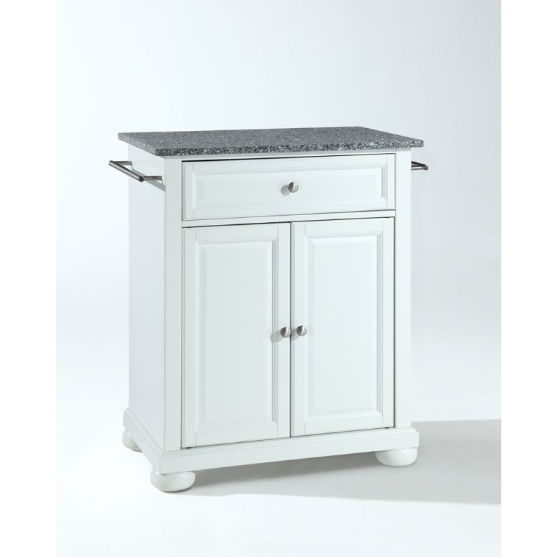 Crosley Furniture - Alexandria Solid Granite Top Portable Kitchen Island in White Finish - KF30023AWH