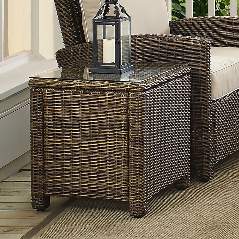 Crosley Furniture - Bradenton Outdoor Wicker Rectangular Side Table - CO7219-WB