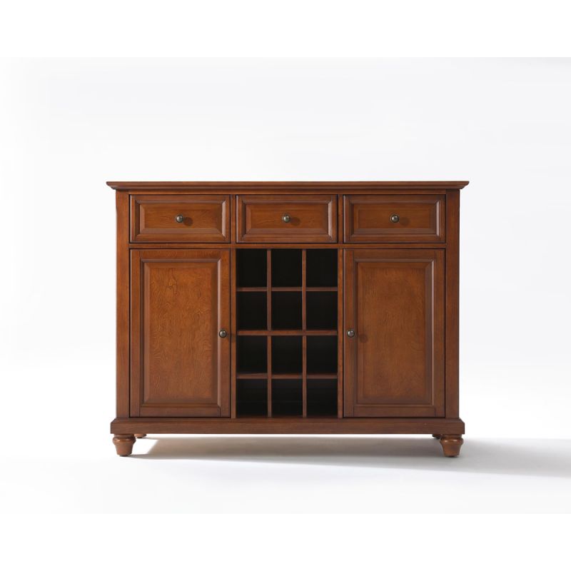 Crosley Furniture - Cambridge Buffet Server / Sideboard Cabinet with Wine Storage in Classic Cherry Finish - KF42001DCH