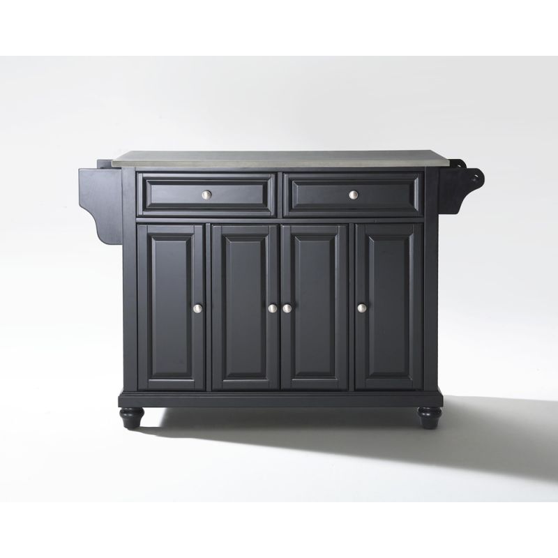 Crosley Furniture - Cambridge Stainless Steel Top Kitchen Island in Black Finish - KF30002DBK