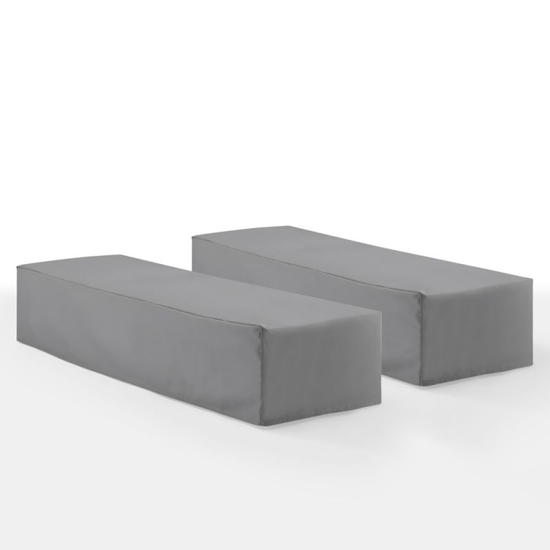 Crosley Furniture - 2Pc Outdoor Chaise Lounge Furniture Cover Set Gray - 2 Chaise Lounge - MO75044-GY