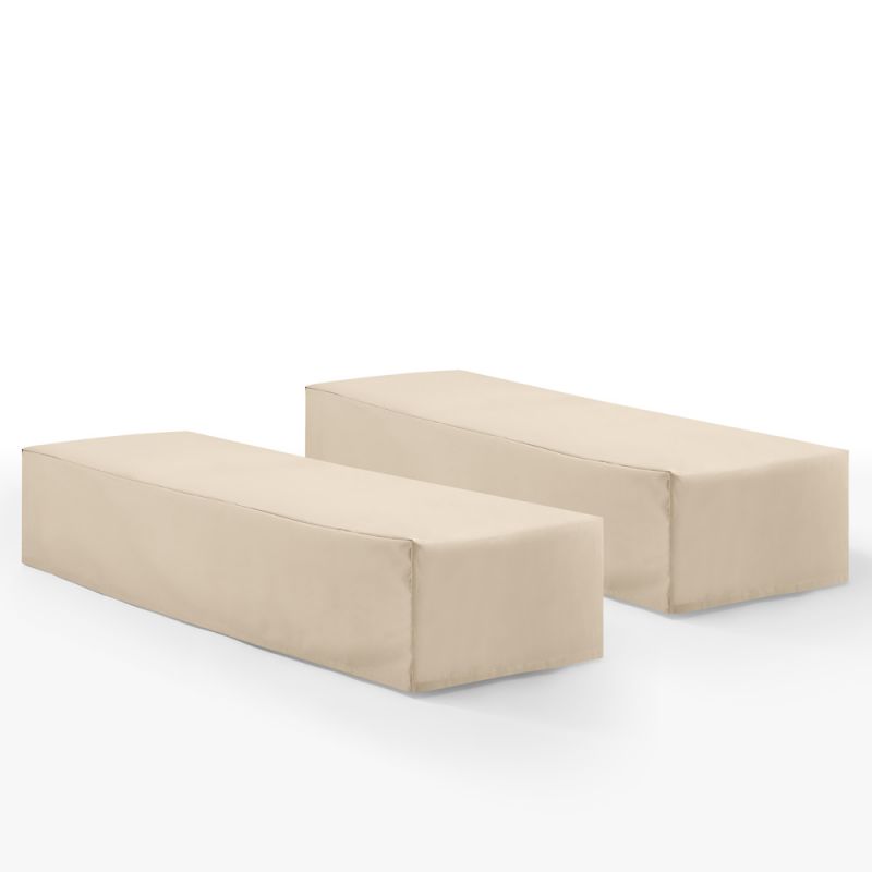 Crosley Furniture - 2Pc Outdoor Chaise Lounge Furniture Cover Set Tan - 2 Chaise Lounge - MO75044-TA