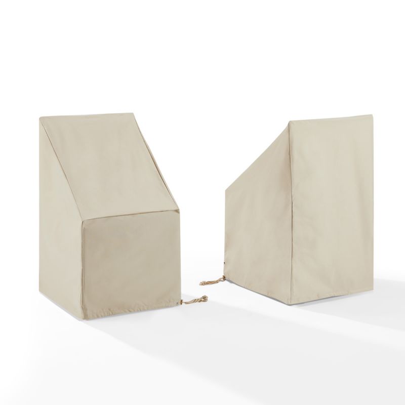 Crosley Furniture - 2Pc Outdoor Dining Side Chair Furniture Cover Set Tan - 2 Dining Side Chairs - CO7510-TA