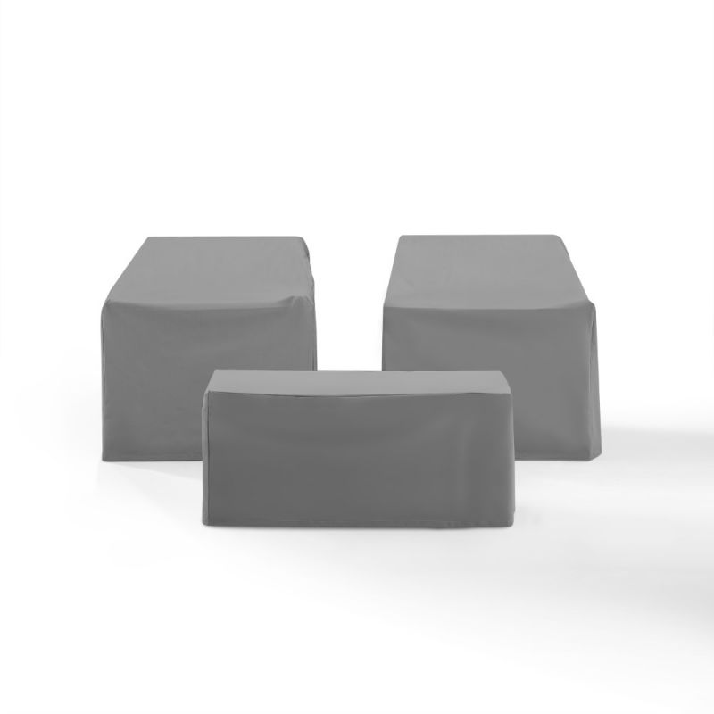 Crosley Furniture - 3 Piece Furniture Cover Set Gray - 2 Chairs, Coffee Table - MO75005-GY