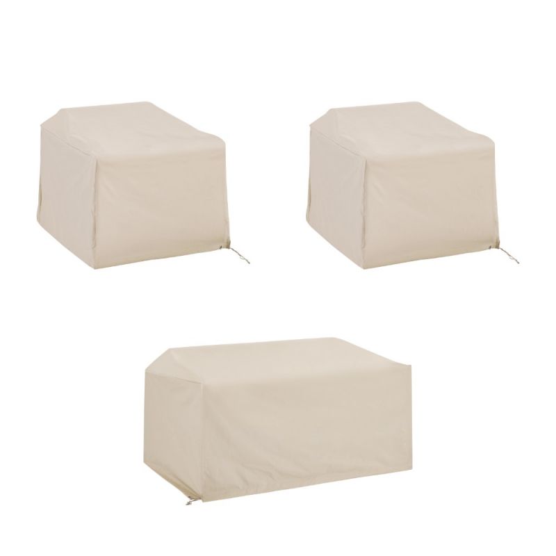 Crosley Furniture - 3 Piece Furniture Cover Set Tan - Loveseat, 2 Chairs - MO75004-TA