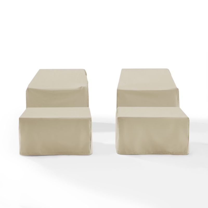 Crosley Furniture - 4 Piece Furniture Cover Set Tan - 2 Arm Chairs, 2 Ottomans - MO75009-TA