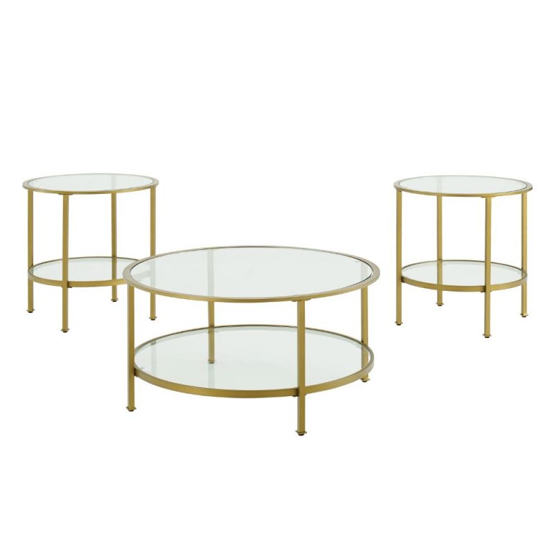 Crosley Furniture - Aimee 3 Piece Set Coffee, 2 Side Tables - KF13020GL