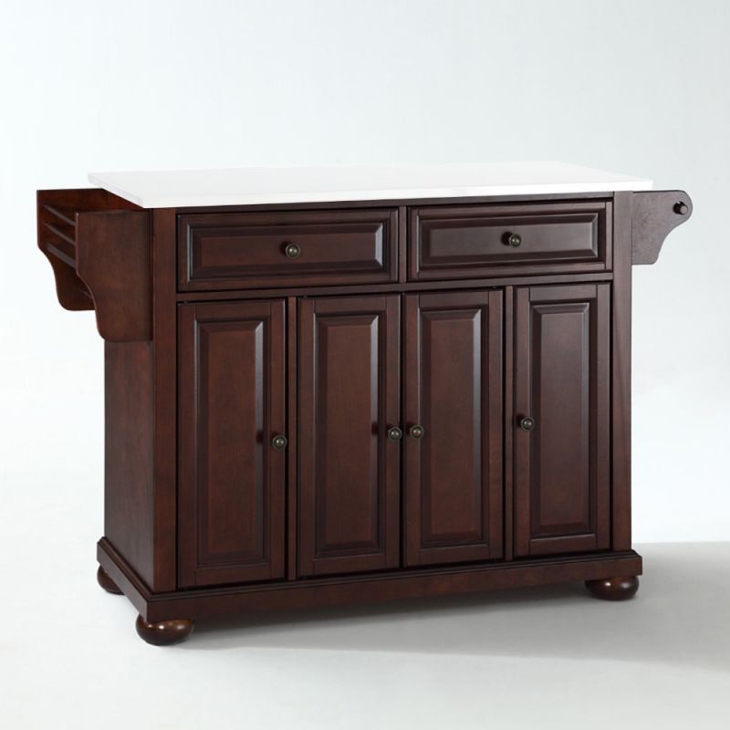 Crosley Furniture - Alexandria Granite Top Full Size Kitchen Island/Cart Mahogany/White - KF30005AMA
