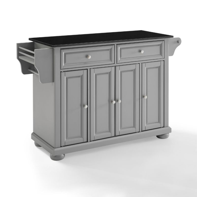 Crosley Furniture - Alexandria Granite Top Kitchen Island/Cart Gray/Black - KF30204AGY