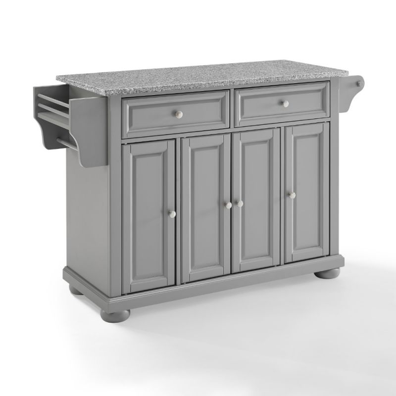 Crosley Furniture - Alexandria Granite Top Kitchen Island/Cart Gray/Gray - KF30203AGY