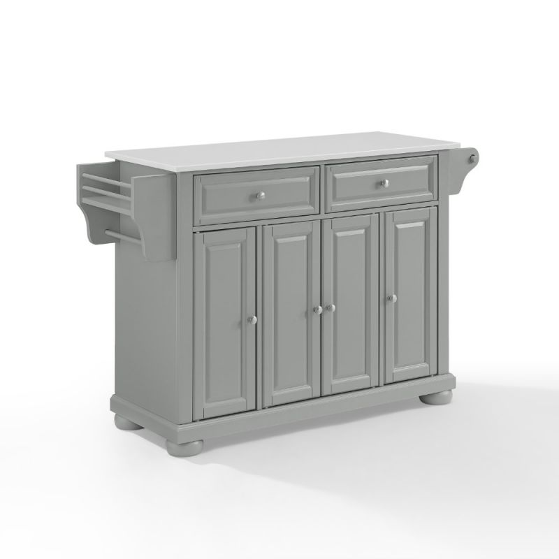 Crosley Furniture - Alexandria Granite Top Kitchen Island/Cart Gray/White - KF30205AGY