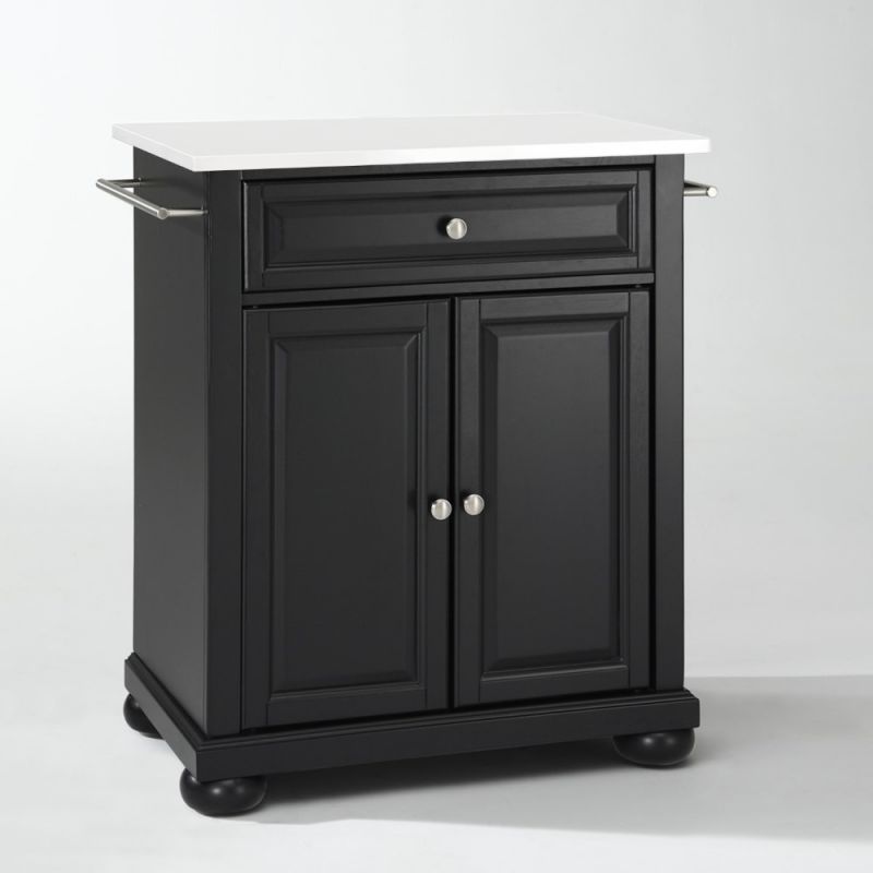 Crosley Furniture - Alexandria Granite Top Portable Kitchen Island/Cart Black/White - KF30020ABK
