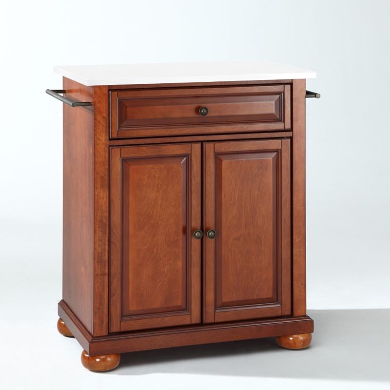 Crosley Furniture - Alexandria Granite Top Portable Kitchen Island/Cart Cherry/White - KF30020ACH