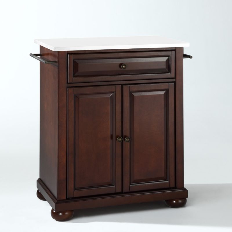 Crosley Furniture - Alexandria Granite Top Portable Kitchen Island/Cart Mahogany/White - KF30020AMA