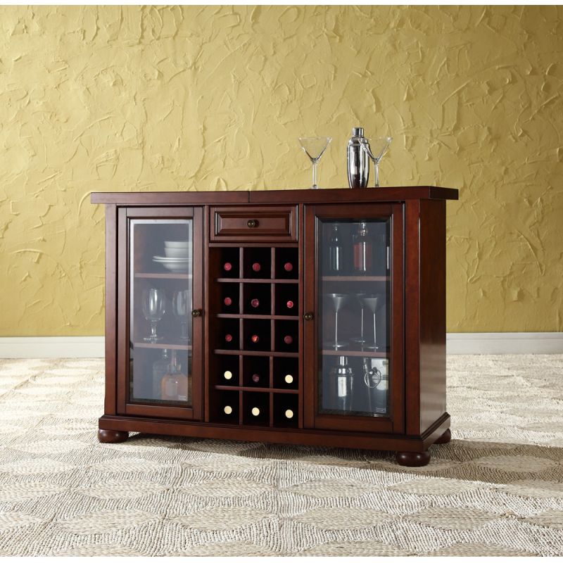 Crosley Furniture - Alexandria Sliding Top Bar Cabinet in Vintage Mahogany Finish - KF40002AMA