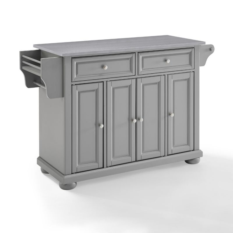 Crosley Furniture - Alexandria Stainless Steel Top Kitchen Island/Cart Gray/Stainless Steel - KF30202AGY