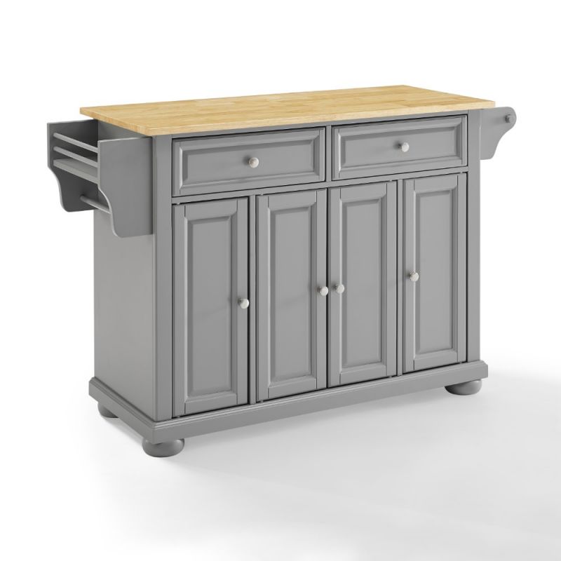 Crosley Furniture - Alexandria Wood Top Kitchen Island/Cart Gray/Natural - KF30201AGY
