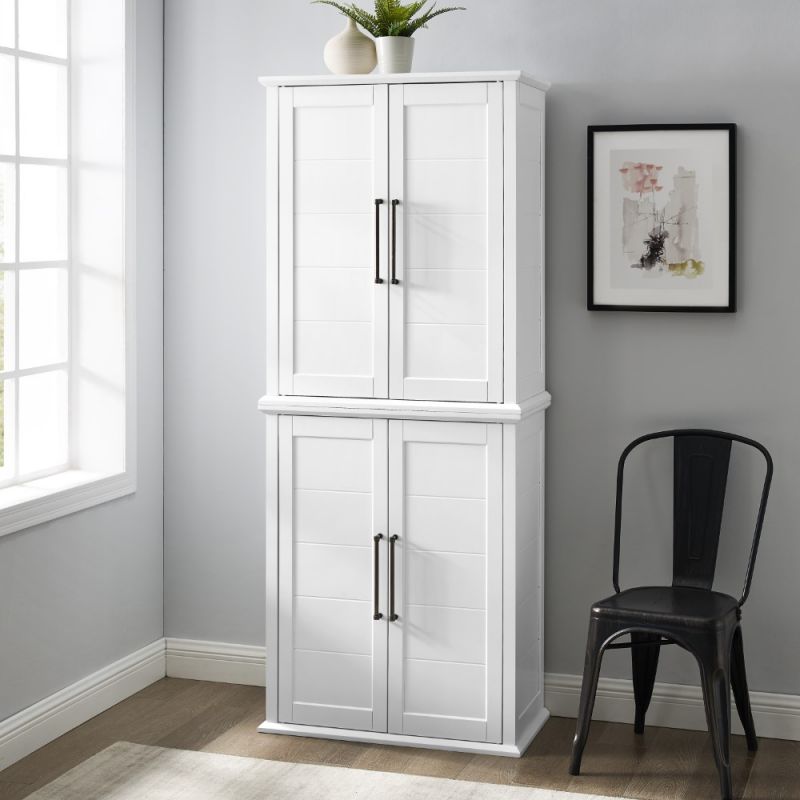 Crosley Furniture - Bartlett Tall Storage Pantry White - 2 Stackable ...