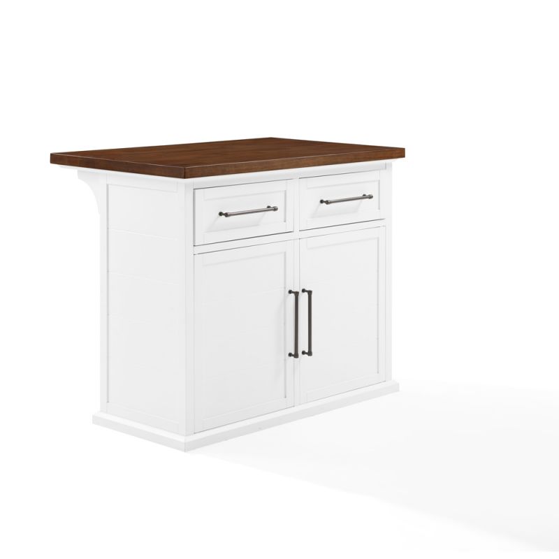 Crosley Furniture - Bartlett Wood Top Kitchen Island White/Walnut - KF30091WA-WH