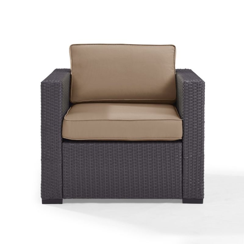 Crosley Furniture - Biscayne Armchair With Mocha Cushions - KO70130BR-MO