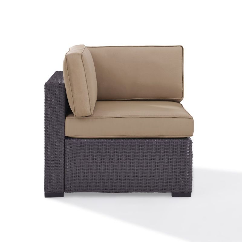 Crosley Furniture - Biscayne Corner Chair With Mocha Cushions - KO70126BR-MO