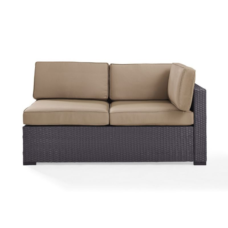 Crosley Furniture - Biscayne Loveseat With Int Arm With Mocha Cushions - KO70129BR-MO