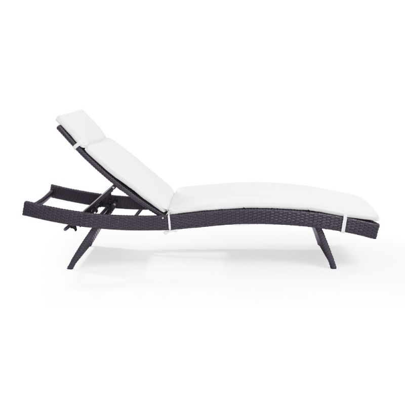 Crosley Furniture - Biscayne Outdoor Wicker Chaise Lounge White/Brown - CO7144BR-WH