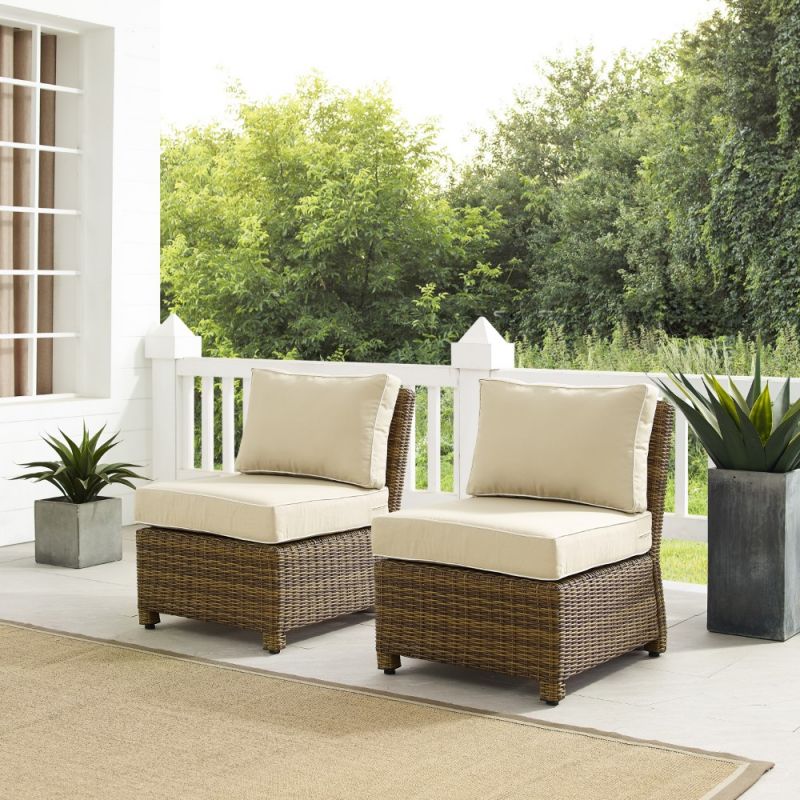 Crosley Furniture - Bradenton Outdoor Wicker Chair Set Sand-Weathered Brown (Set of 2) - KO70173WB-SA