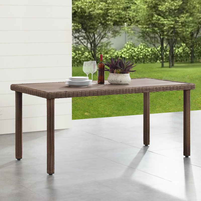 Crosley Furniture - Bradenton Outdoor Wicker Dining Table Weathered Brown - CO7241-WB