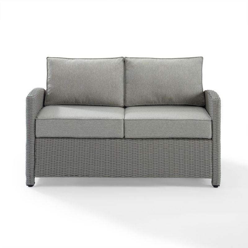 Crosley Furniture - Bradenton Outdoor Wicker Loveseat Gray/Gray - KO70022GY-GY_CLOSEOUT