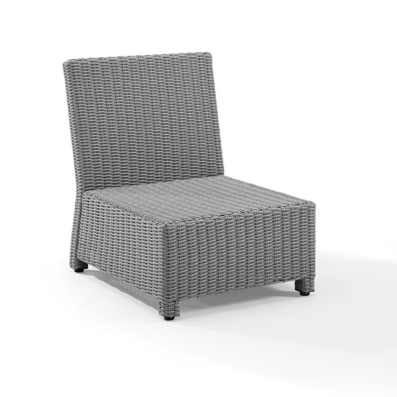 Crosley Furniture - Bradenton Outdoor Wicker Sectional Center Chair Gray/Gray - KO70017GY-GY_CLOSEOUT